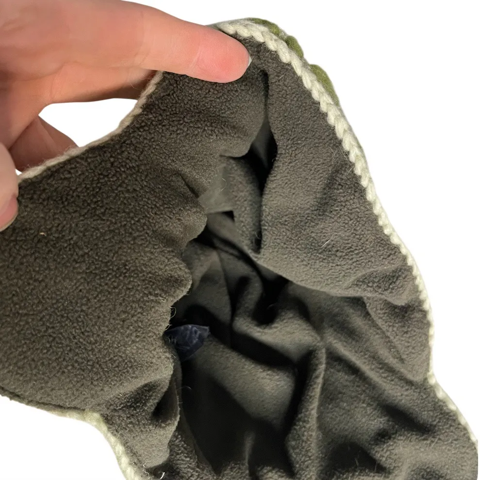 EVEREST Green Wool Hat Braids Fleece Cable Knit Flowers Trapper Hat One Size - Image 6