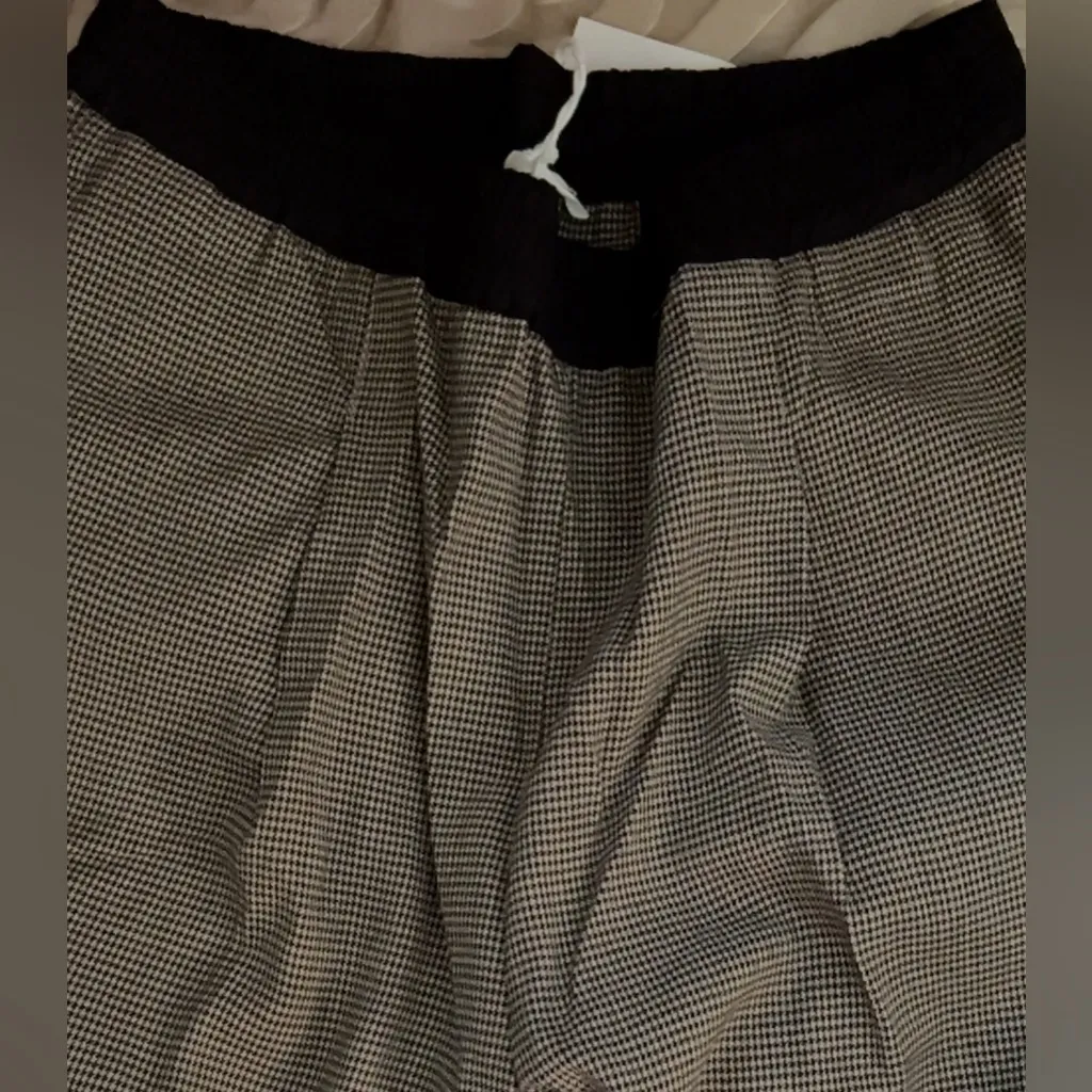 Thakoon Brown Houndstooth Smocked waist Wide leg Size 4 Made in Italy NWT Black - Image 10