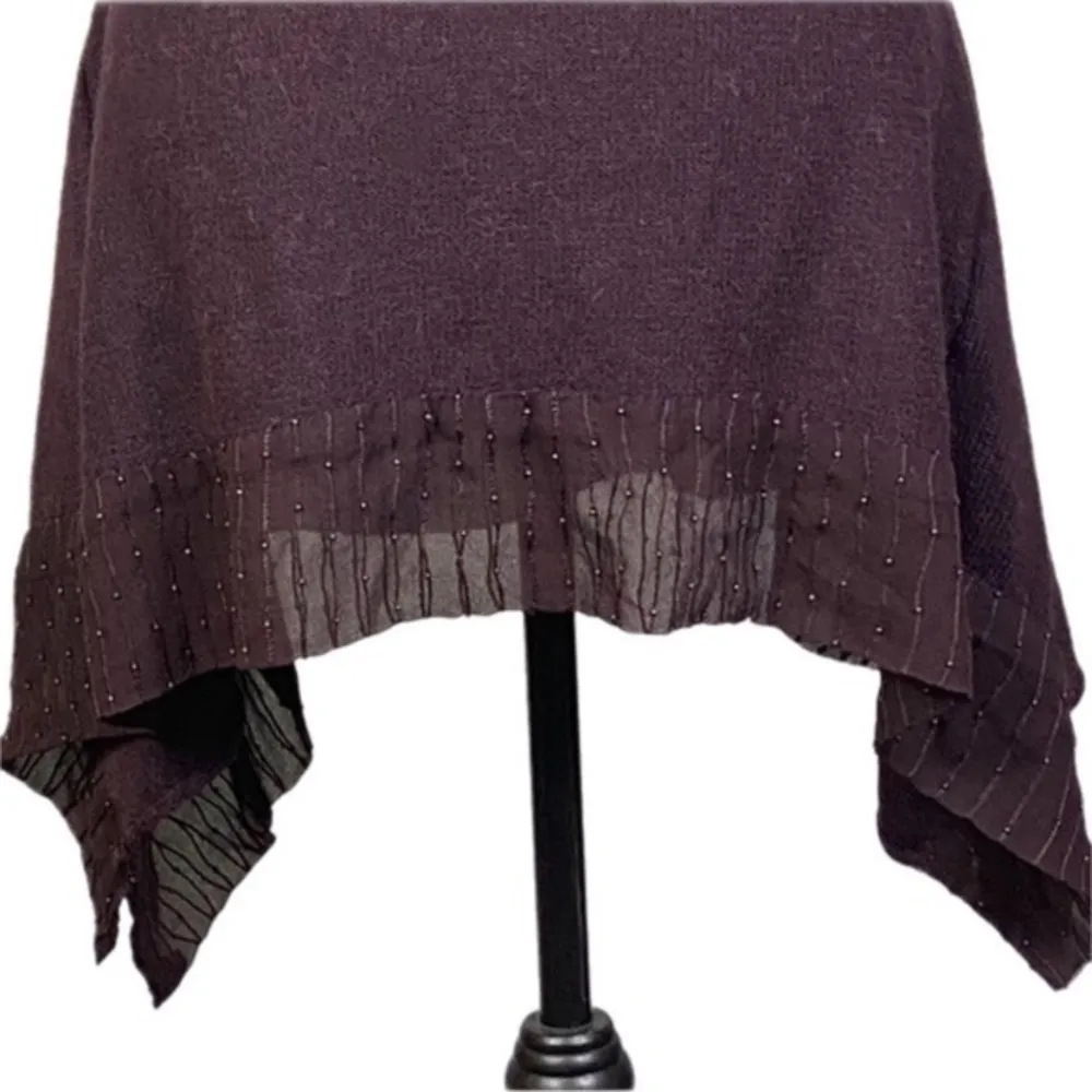 PERUVIAN CONNECTION purple asymmetrical sweater dress with beading Small EUC - Image 4