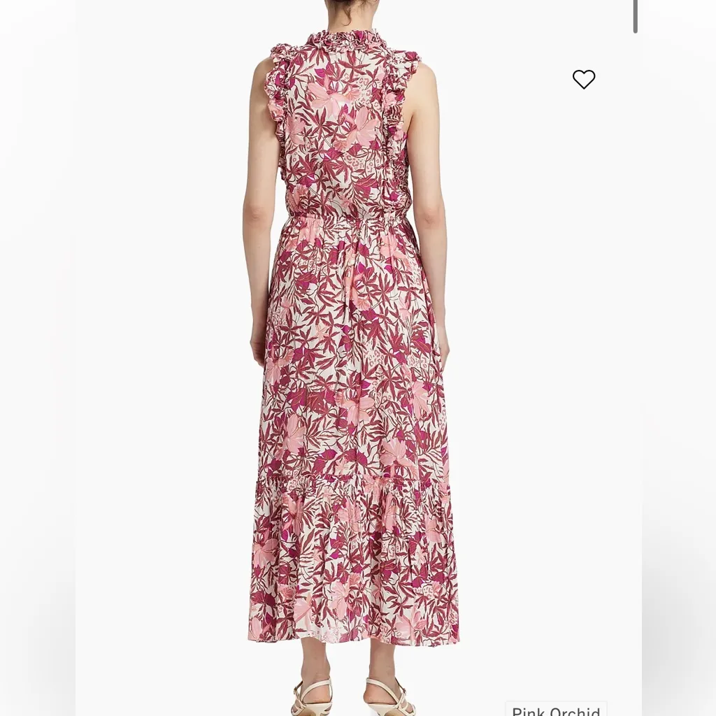 Poupette St Barth Belene Leafy Ruffle Maxi Dress Size XS $450 - Image 3