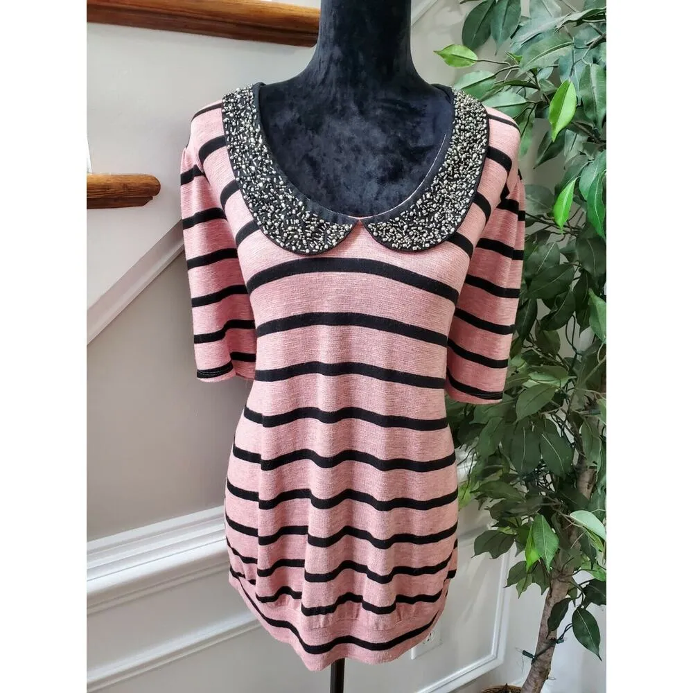 American Rag Cie Women's Rayon Short Sleeve Round Neck Casual Top Shirt Size 1X Pink - Image 2