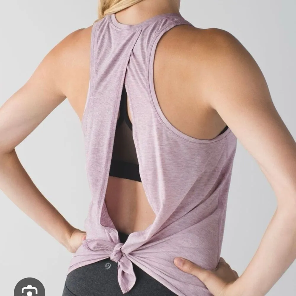 Lululemon purple all tied up open back tank size M - Image 2