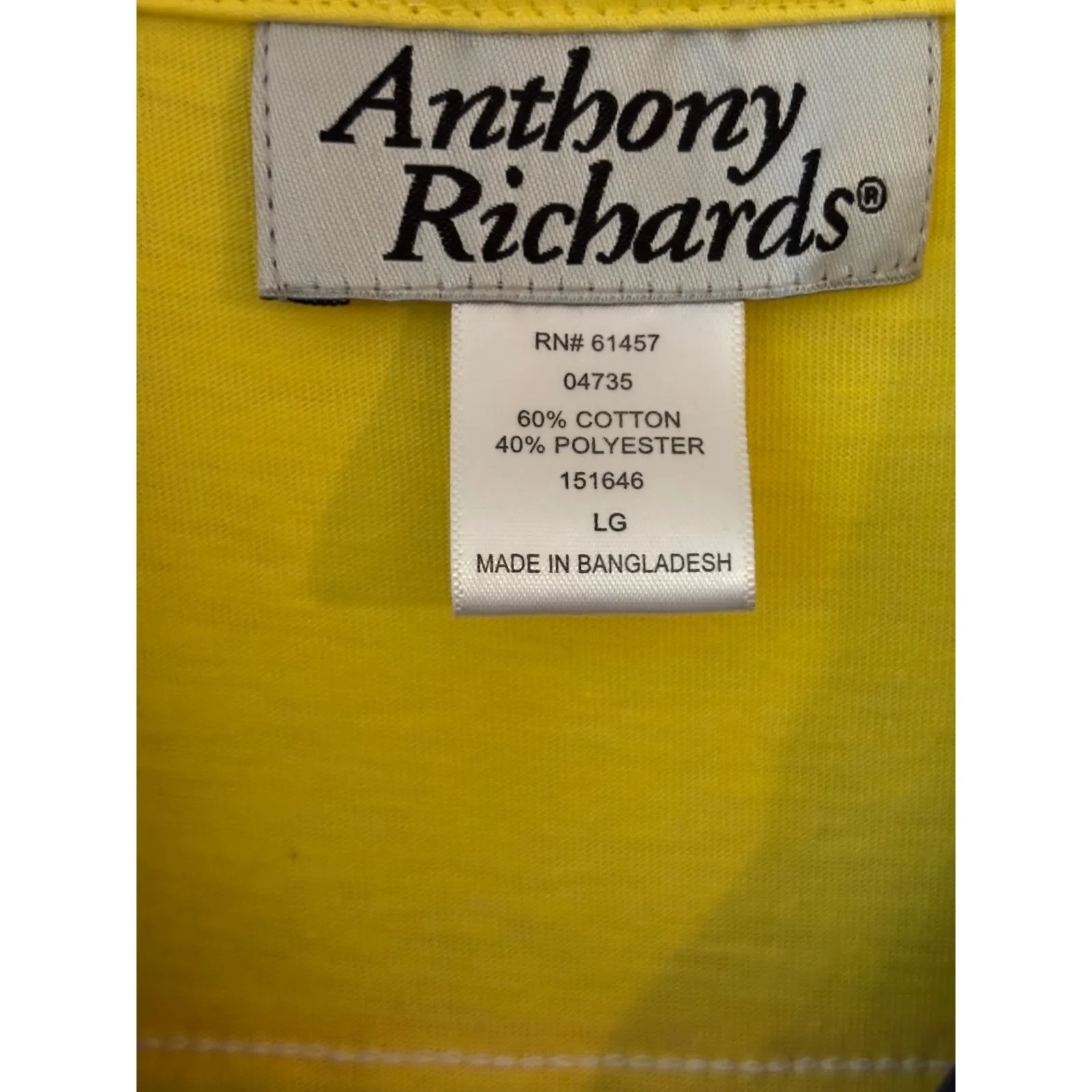 Anthony Richards Womens Track Jacket Zip Up Yellow Navy White Red Stripes LG Size undefined - Image 3
