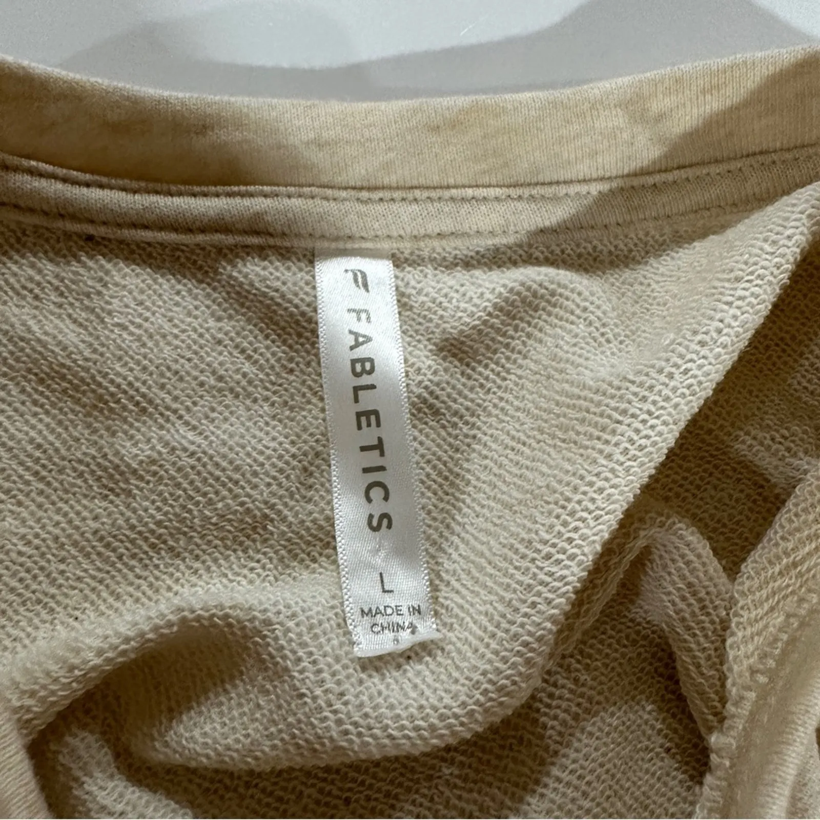 Fabletics  Cream Long Sleeve Pullover Sweater Size L‎ - Image 5