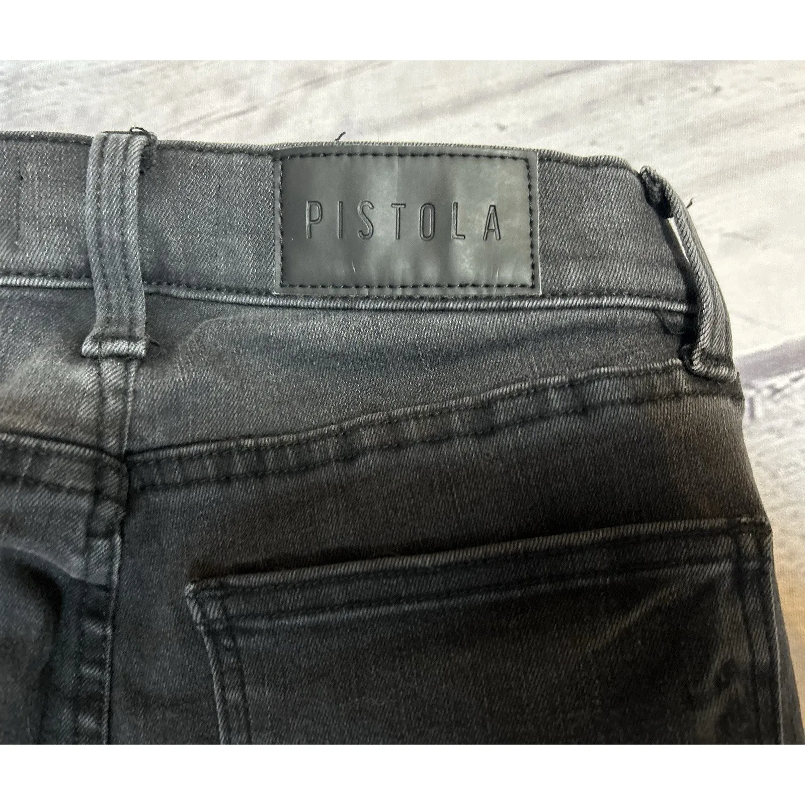 Pistola Lennon High Rise Crop Boot Jeans Raw Hem Coronado Wash Size 24 - Image 7