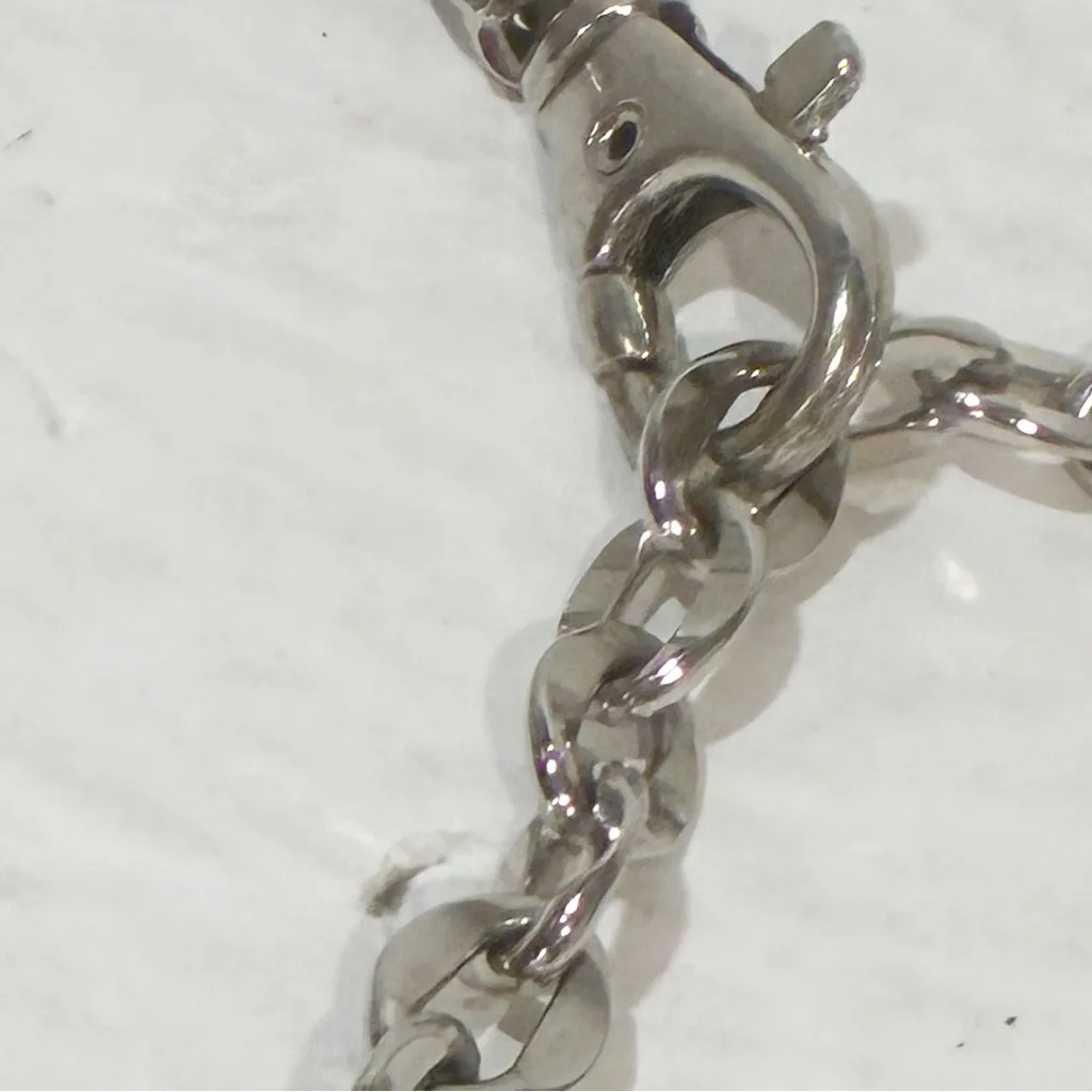 Women's Turquoise Blue and Silver Belt Chain Link Adjustable - Image 3