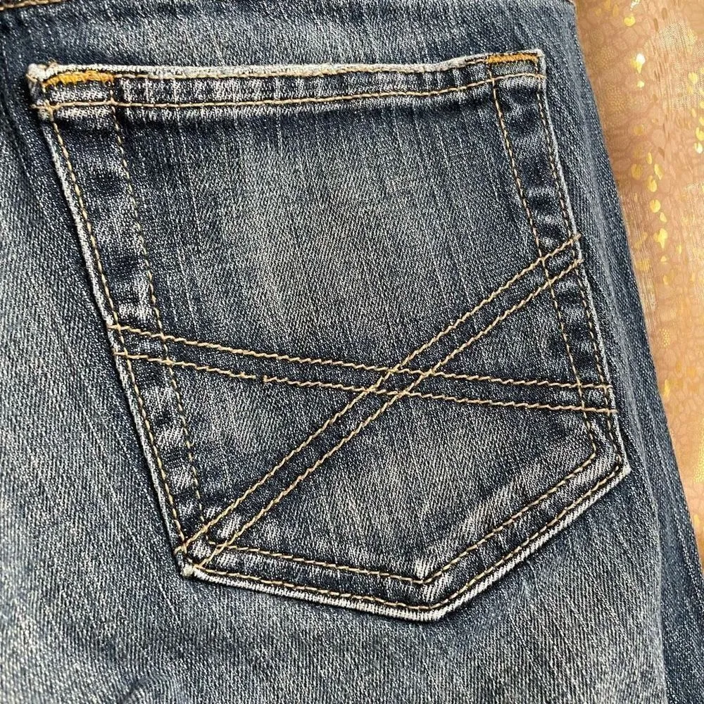 Armani Exchange J57 Ultra Low Rise Faded Wash Straight Leg Jeans, 6R - Image 7