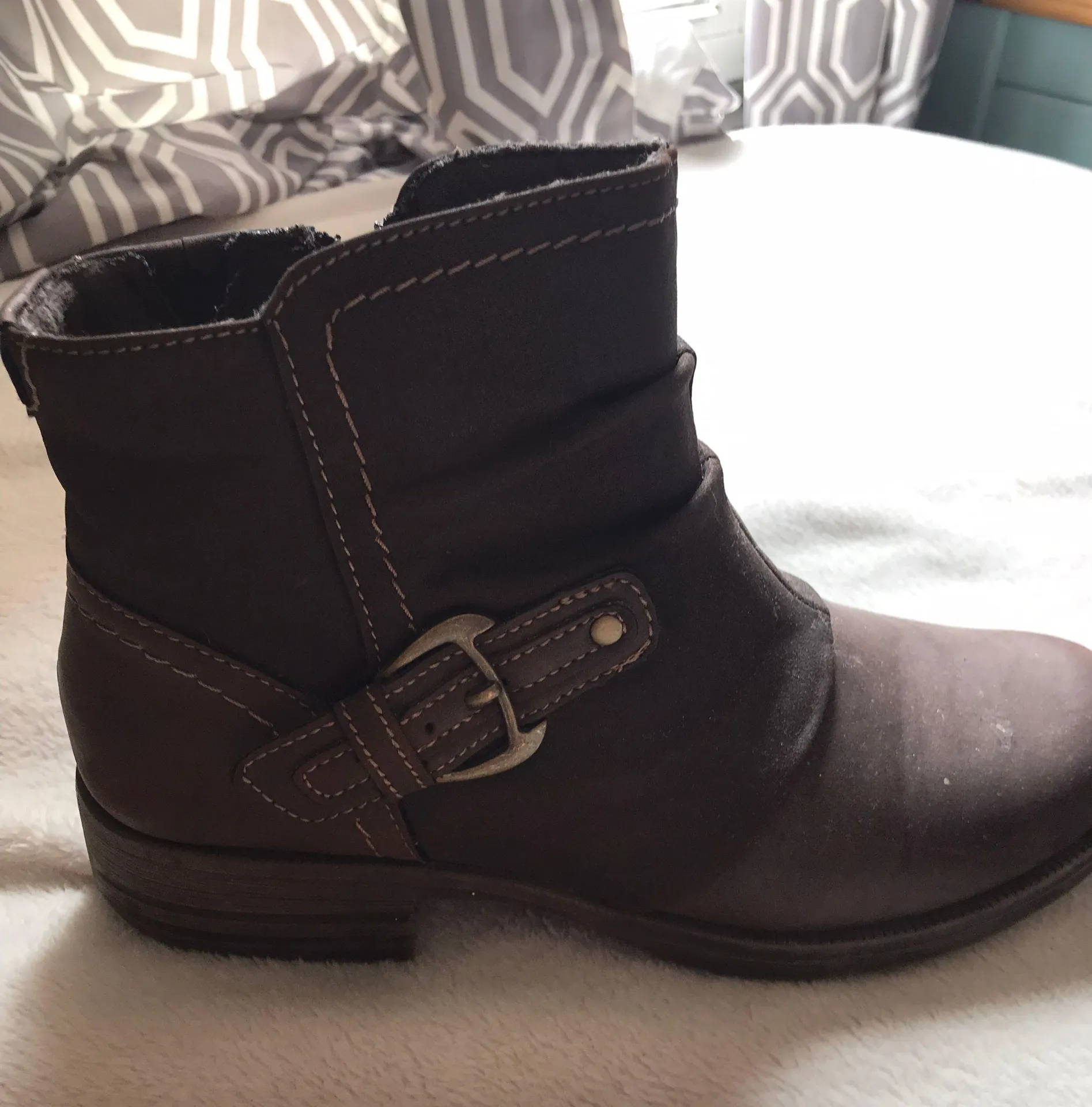 Earth Origins Brown Buckle Ankle Boots - Image 2