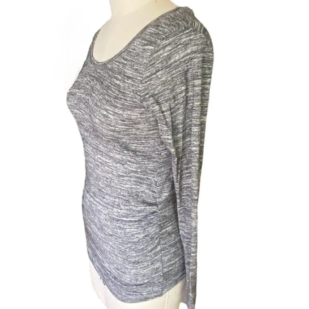 H&M Mama MATERNITY Charcoal Flecked Gray Long Sleeve Top Shirt ~ Women's Size M - Image 4