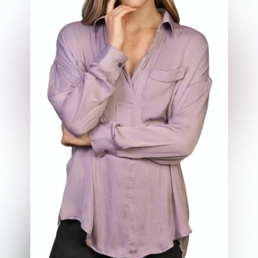 Free People Light Purple Blouse - Image 2
