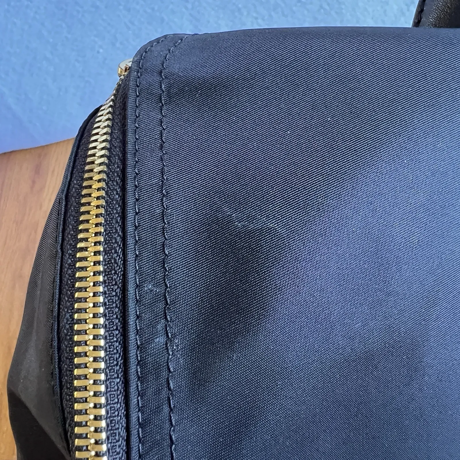 TUMI Voyageur Lexa Zip Flap Backpack Black Nylon Gold Hardware Travel Bag - Image 6