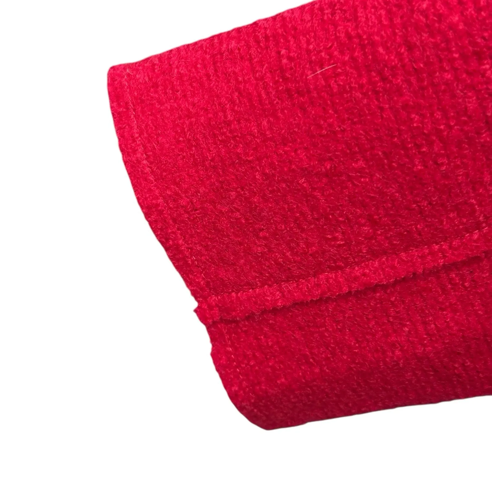 Chico's Red Lightweight Wool Blend Trench Peacoat Over Coat Jacket Size 1 Medium - Image 3