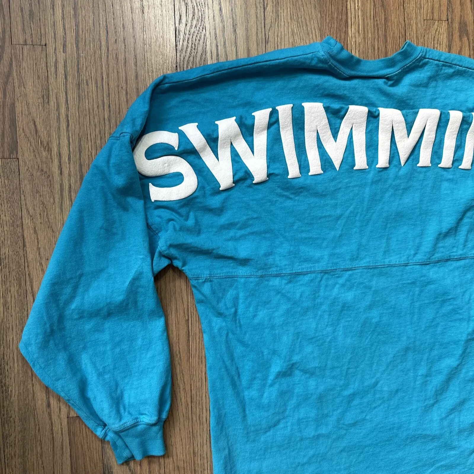 Spirit Jersey Women's SZ XS Blue Long Sleeve Swimming Team Sports Coverup Shirt - Image 3