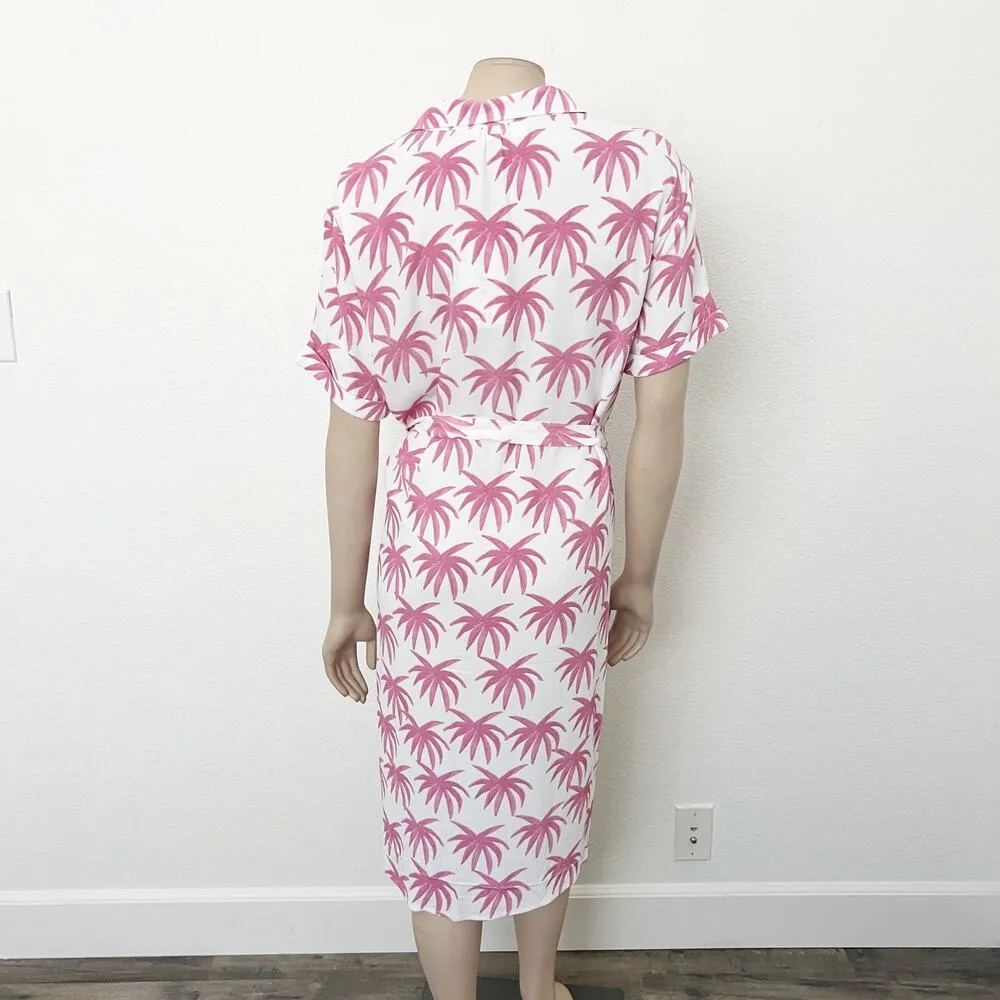 [Anthropologie] x Fabienne Chapot Pink Pretty Palms Boyfriend Cara Dress NWT 12 - Image 3