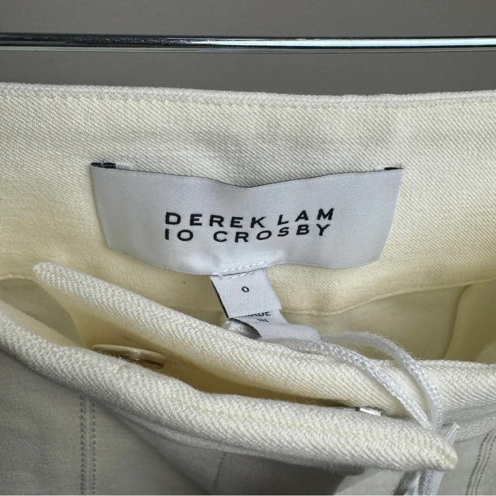 10 Crosby Derek Lam Maeve Front Slit Trouser In‎ Soft White TC00117ACR Size 0 - Image 6