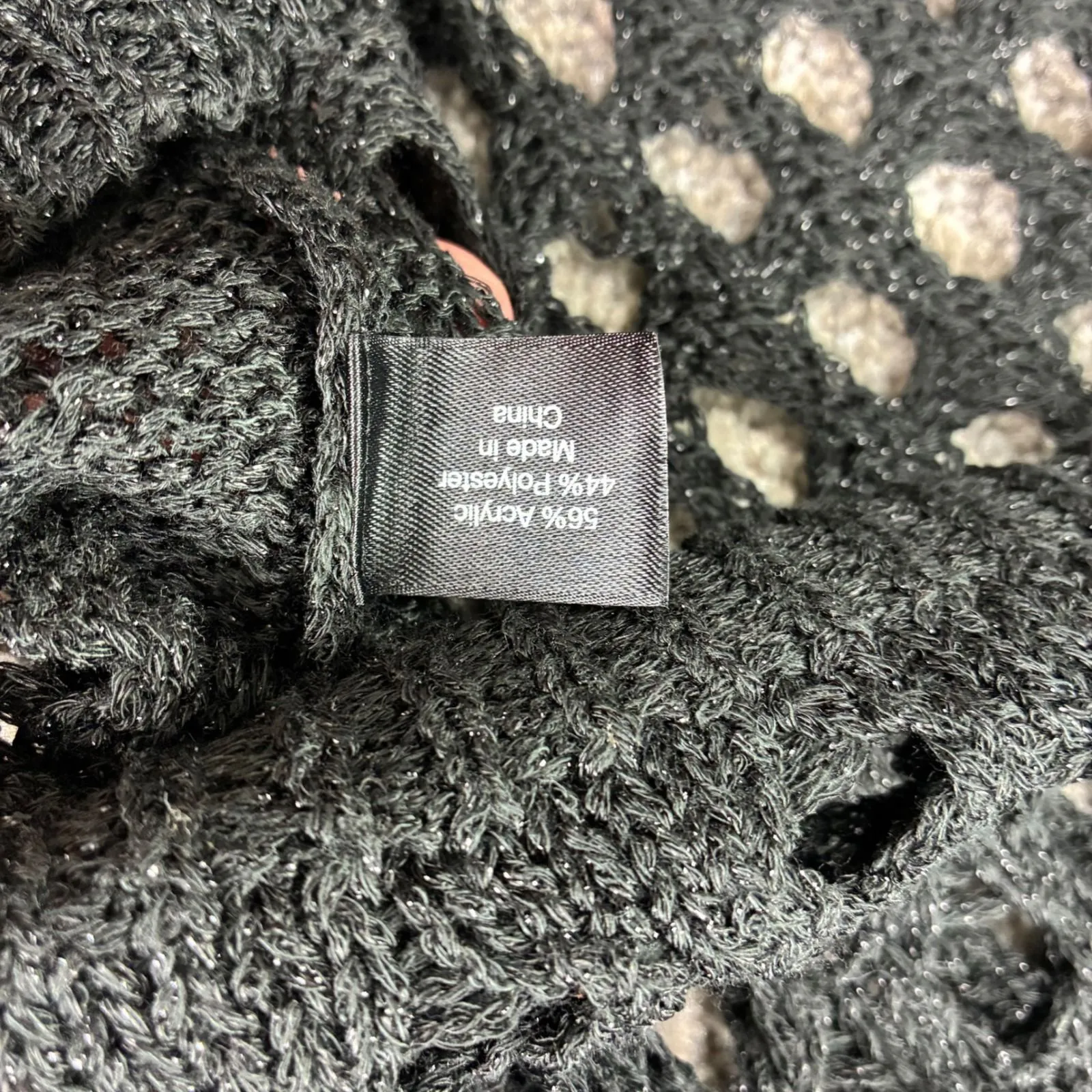 6th & Lane Women Plus Size 22/24 Charcoal Grey Crochet Open Knit Sweater Top Gray Size undefined - Image 3