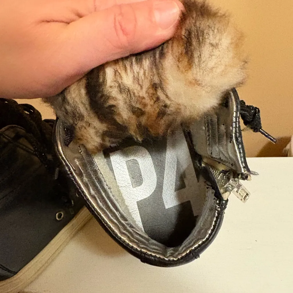 P448 Hightop Cheetah Fur Black Sneakers - Image 8