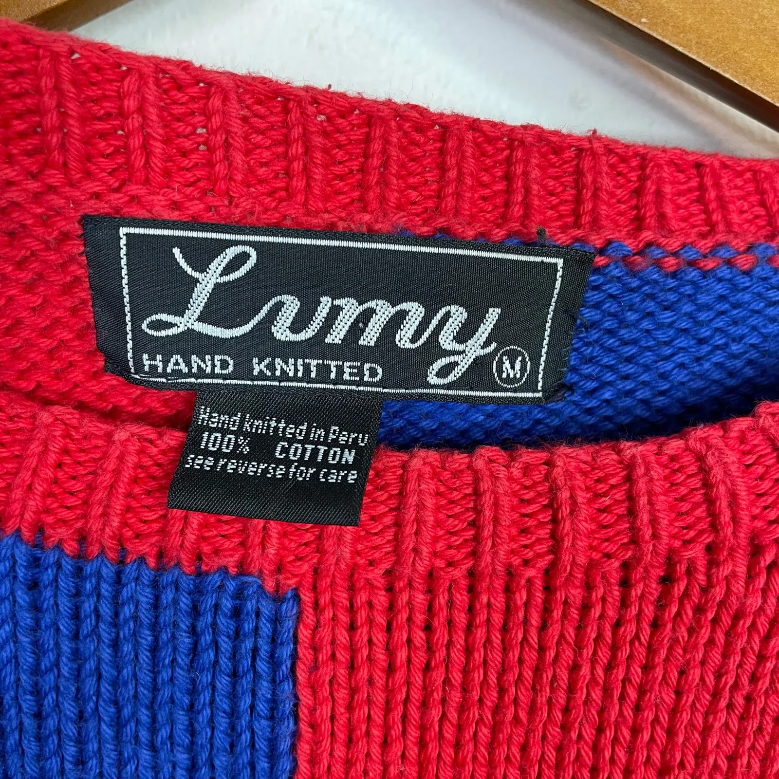 Vintage Lumy Handknit Peruvian Christmas Candy Sweets Cotton Sweater womens M Multiple Size M - Image 7