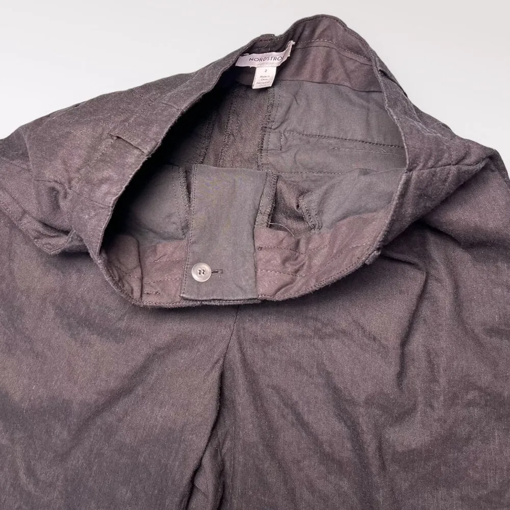 High-Waisted Linen Blend Shorts Size 2 - Image 4