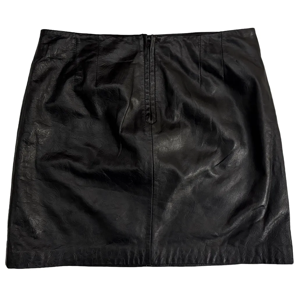Siena Studio Black Embossed Leather Mini Skirt | Size 6 - Image 12