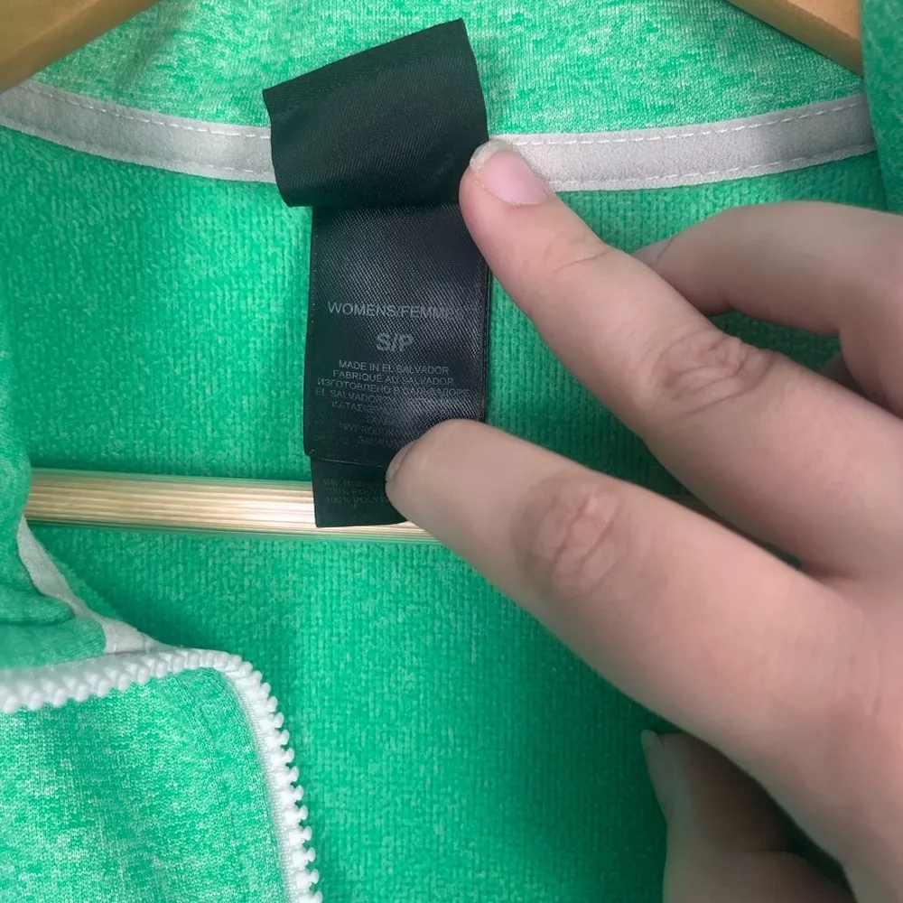 The north face bright green white detailing zip up jacket  size small - Image 4