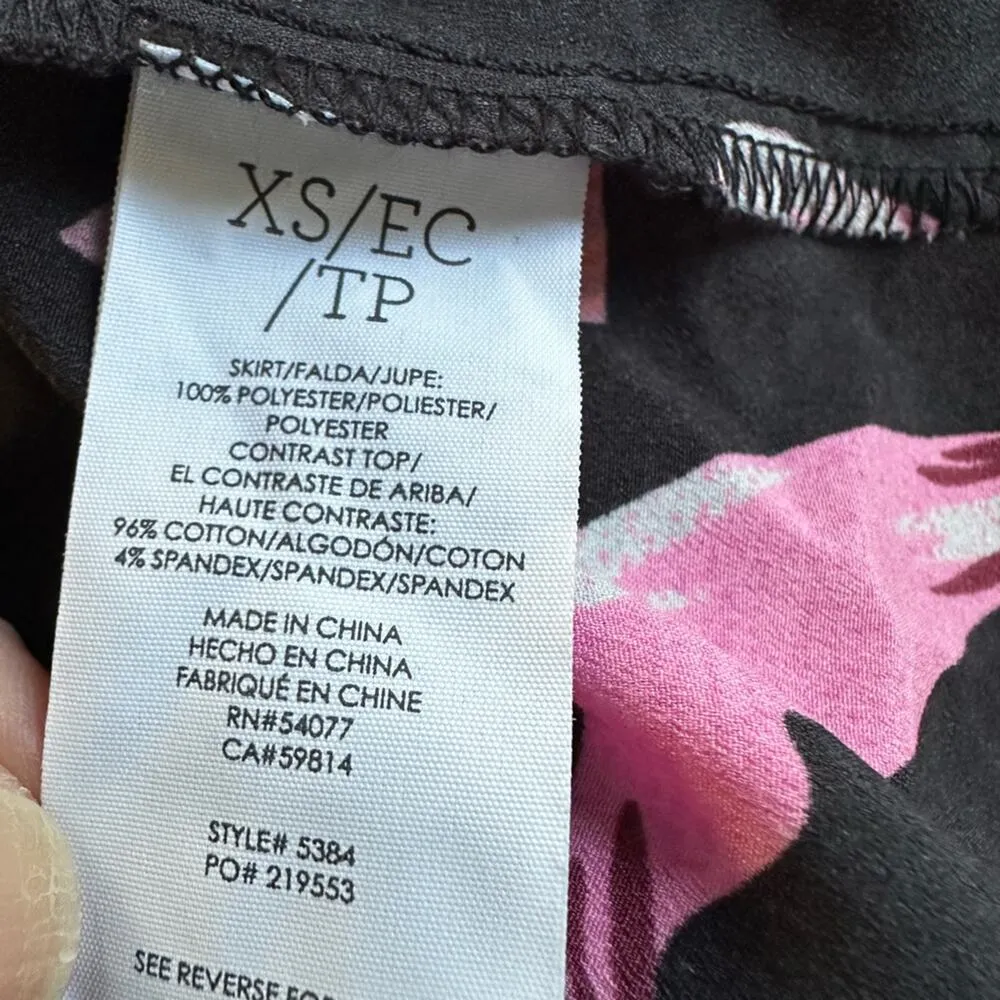 CAbi Beach Club Dress Floral Tropical Resortwear Sundress Black Pink Vacation - Image 7