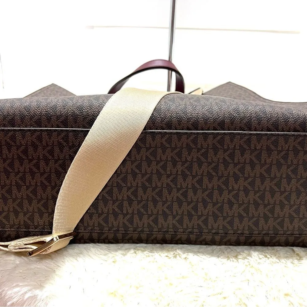 🔥🎁NWT! Michael Kors KENLY Large Travel Tote Handbag Merlot Msrp: $498.00 - Image 4