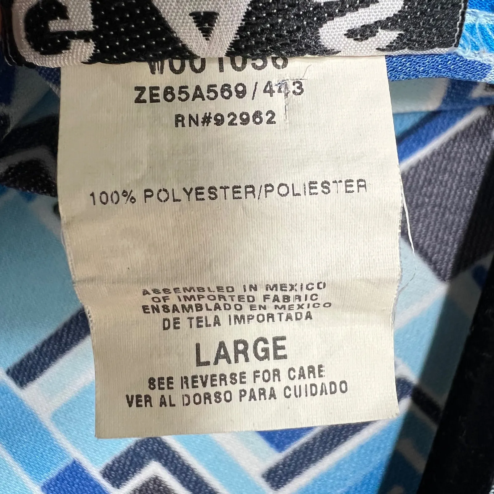 G.A.S. Vintage Sleeveless Dress Geometric Blue Mod Print Large Polyester 90s Y2K - Image 9