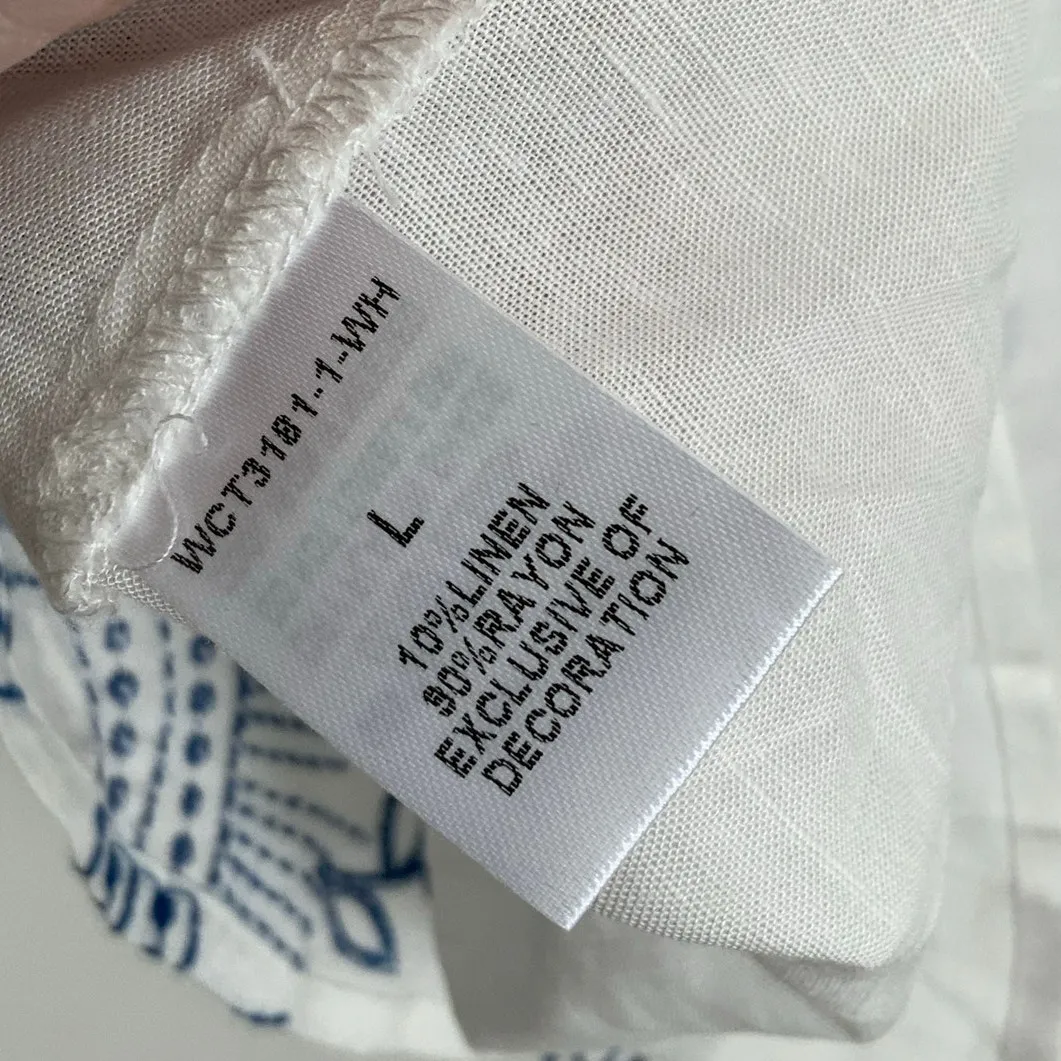 THML The Mackie Button-Front Embroidered Top NWT size Large $115 - Image 6