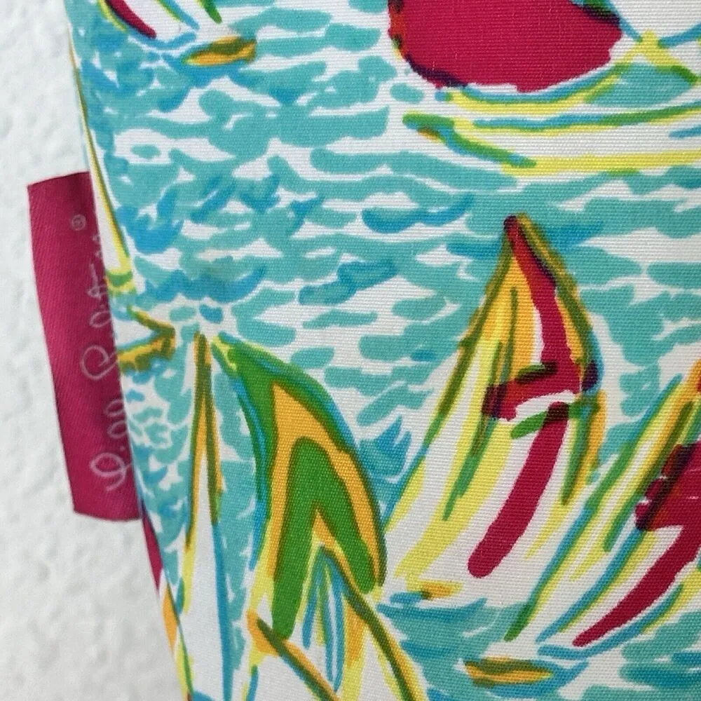 Lilly Pulitzer You Gotta Regatta Insulated Beach Tote Cooler Shopping sailboats - Image 4