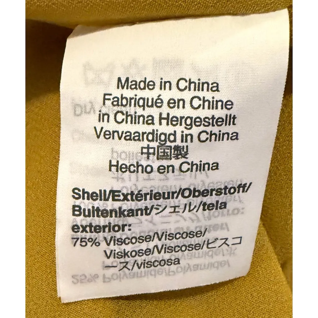 J. Crew Women's Velvet Faux Wrap Top Gold V-Neck Long Sleeve size 6 - Image 10