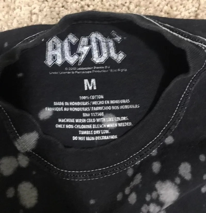 AC / DC Bleached Graphic Tee Multiple Size M - Image 6