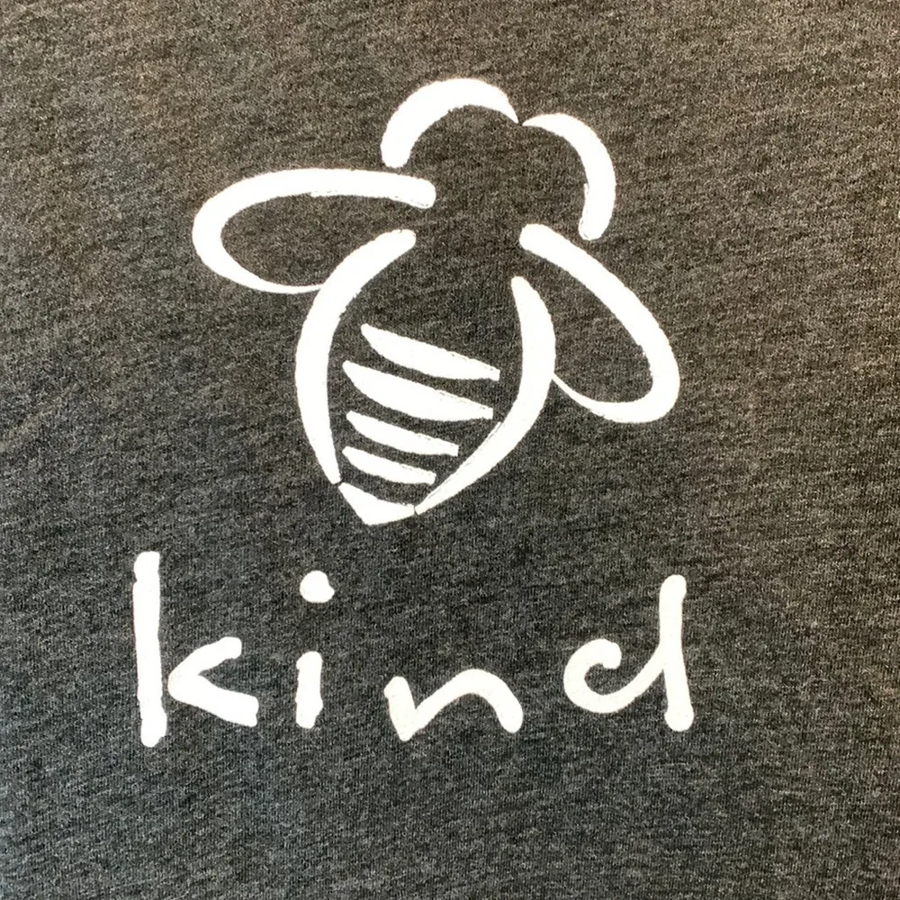 Bee Attitudes Bee Kind Heather Black Scoop Neck T - Image 3
