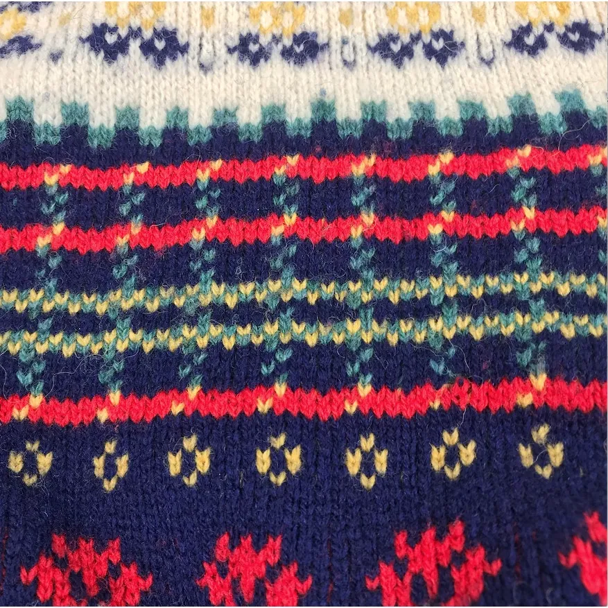 EDINBURGH Lambswool Cardigan Sz M VTG 80's Oversize Holiday Cozy Made Scotland Black Size M - Image 7