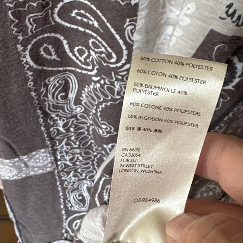 EUC Free People Clarity Multi Pattern Bandana Top Size - Image 7