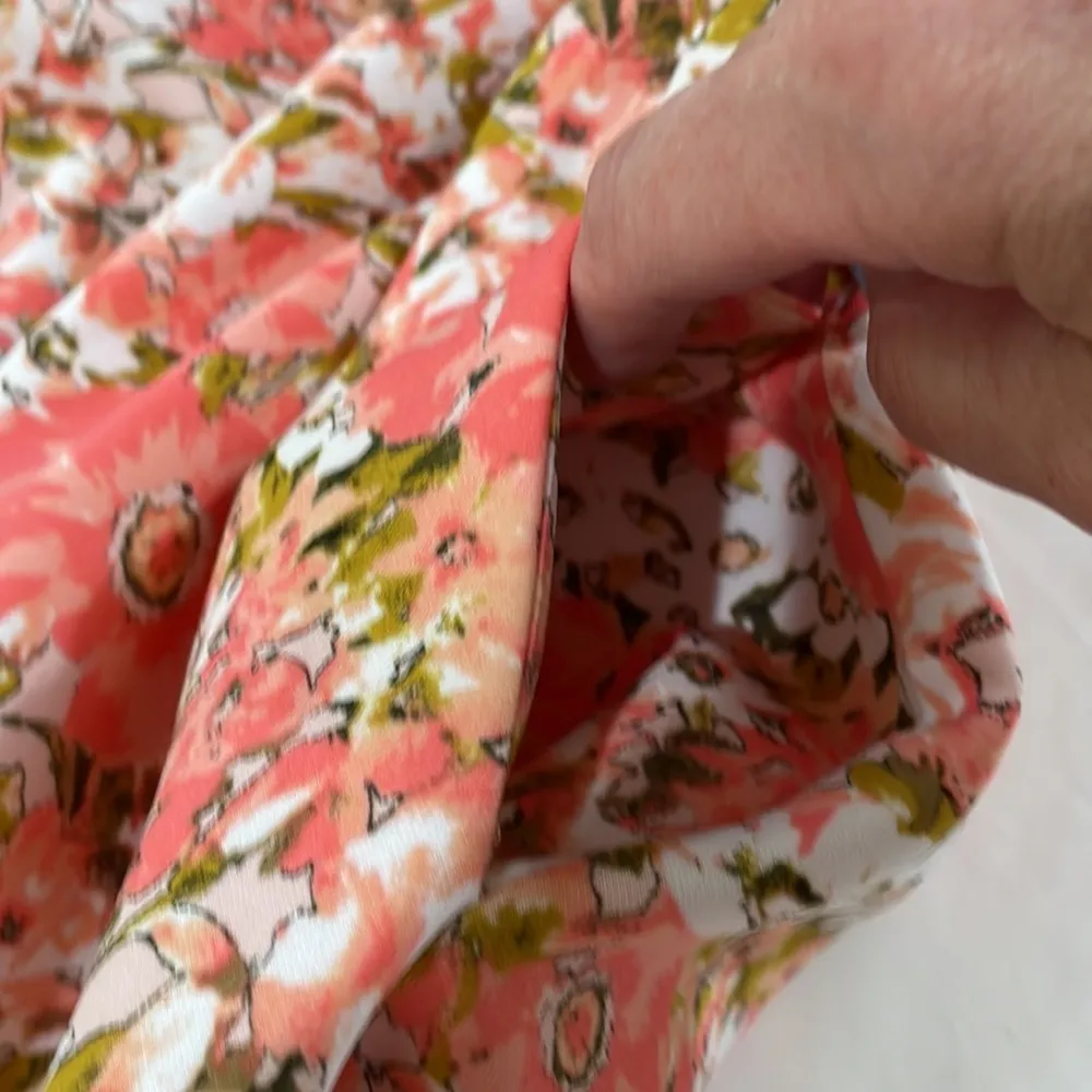 Garden party pocketed mid-calf A-line coral poppy flower adjustable strap dress - Image 8