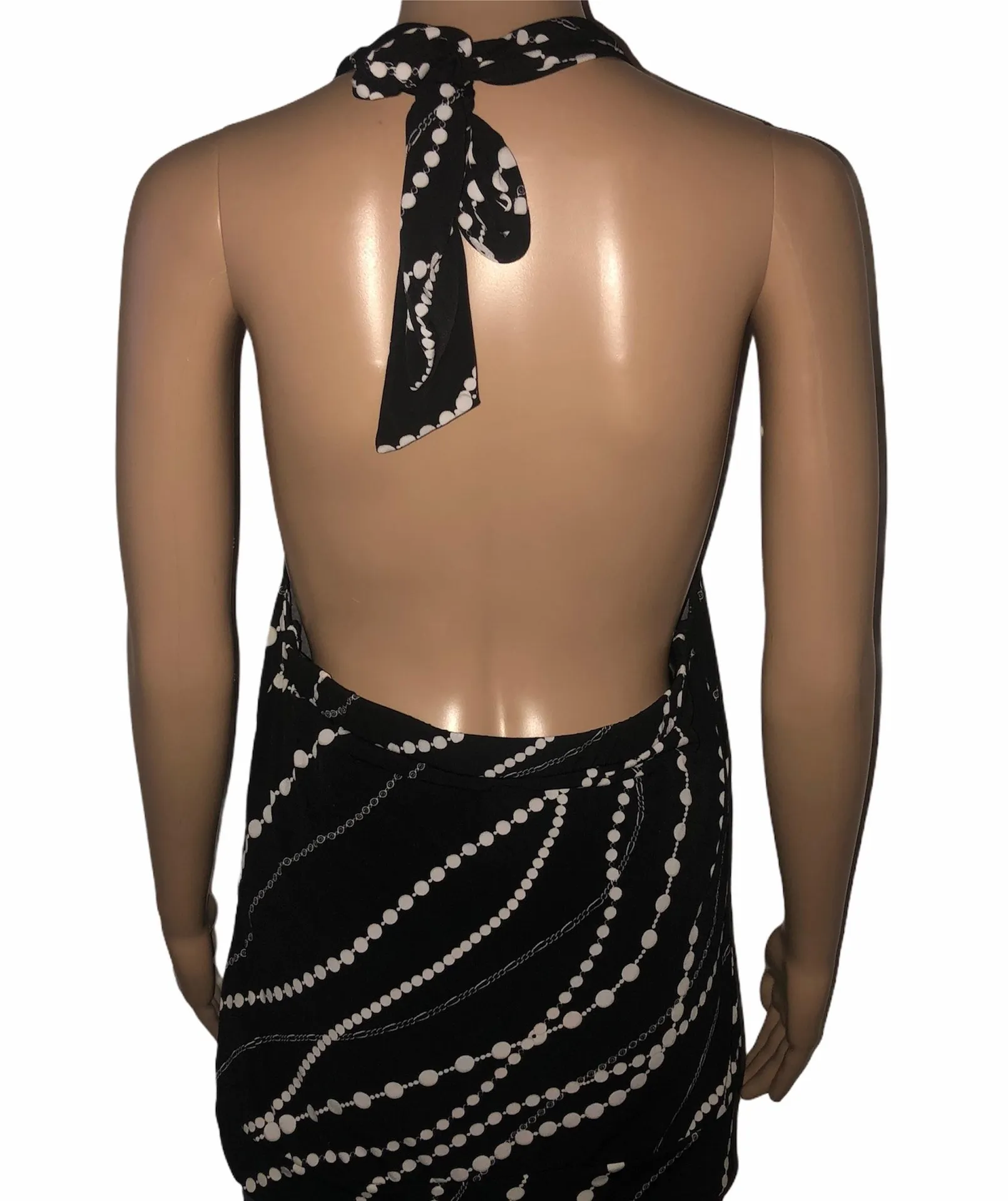 WHBM Pearl Necklace Print Halter Top - Image 3