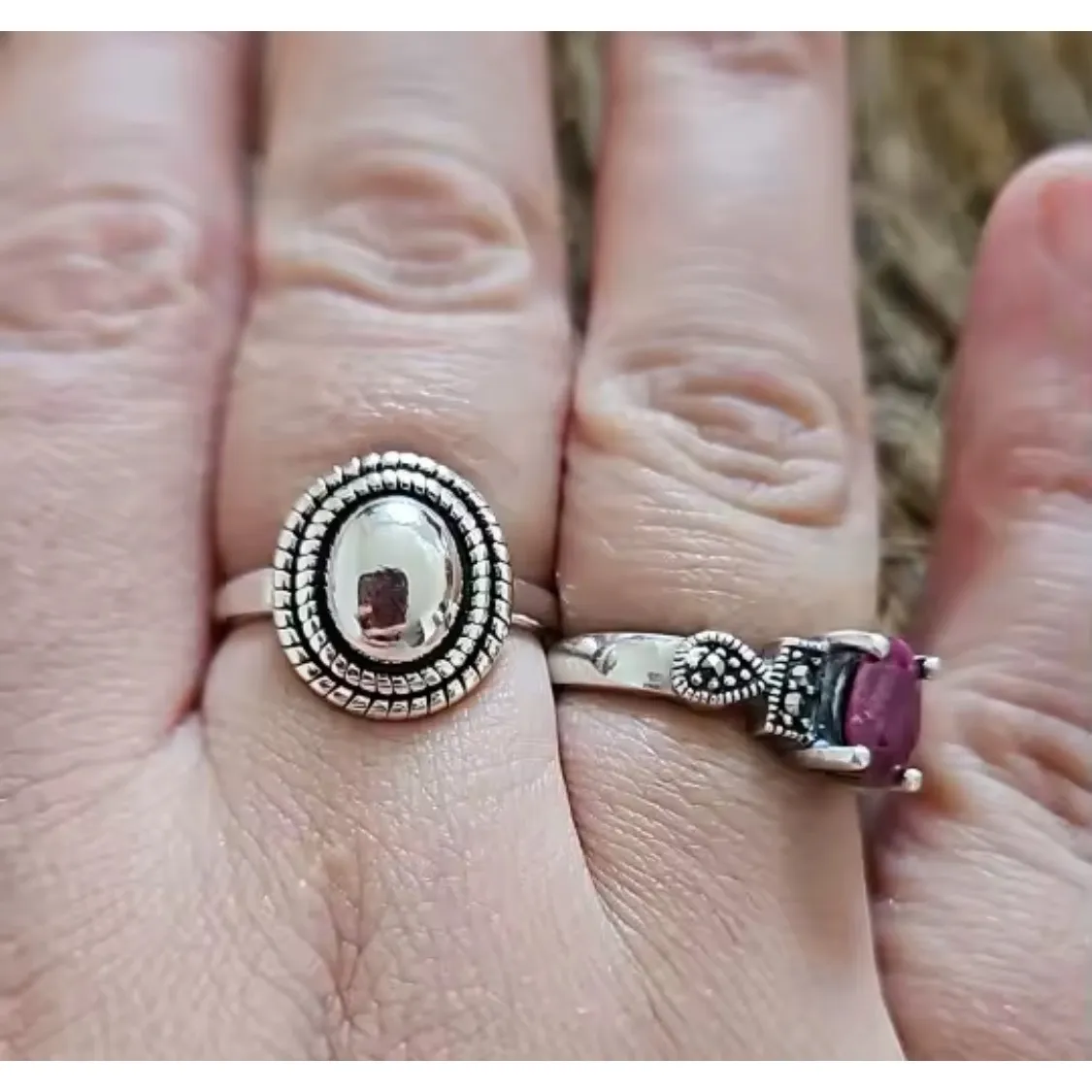 Silver Oval Cabochon Ring‎ | 925 Sterling Silver - Image 8