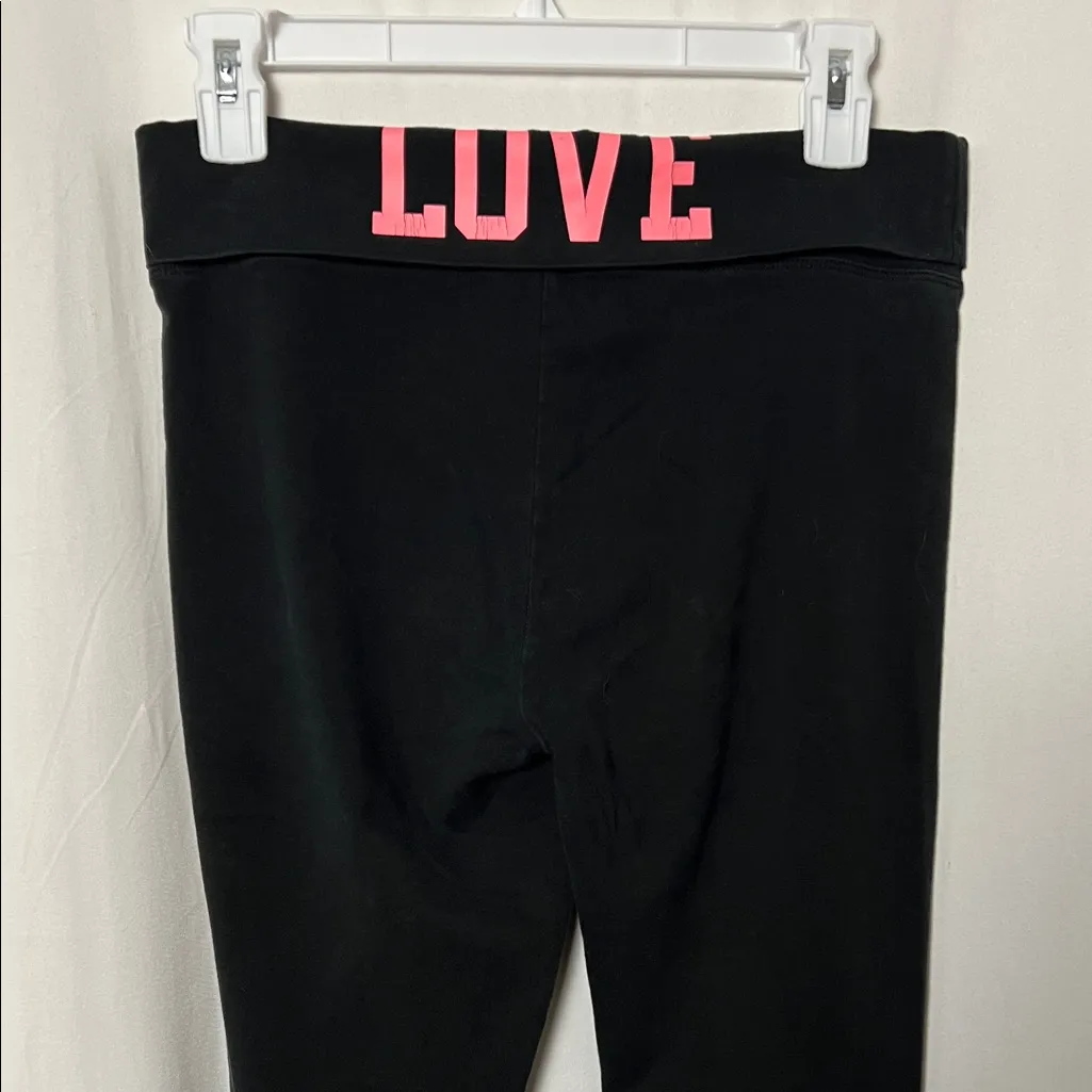 Victoria's Secret Black High-Waisted Foldover LOVE Leggings Size SP - Image 5