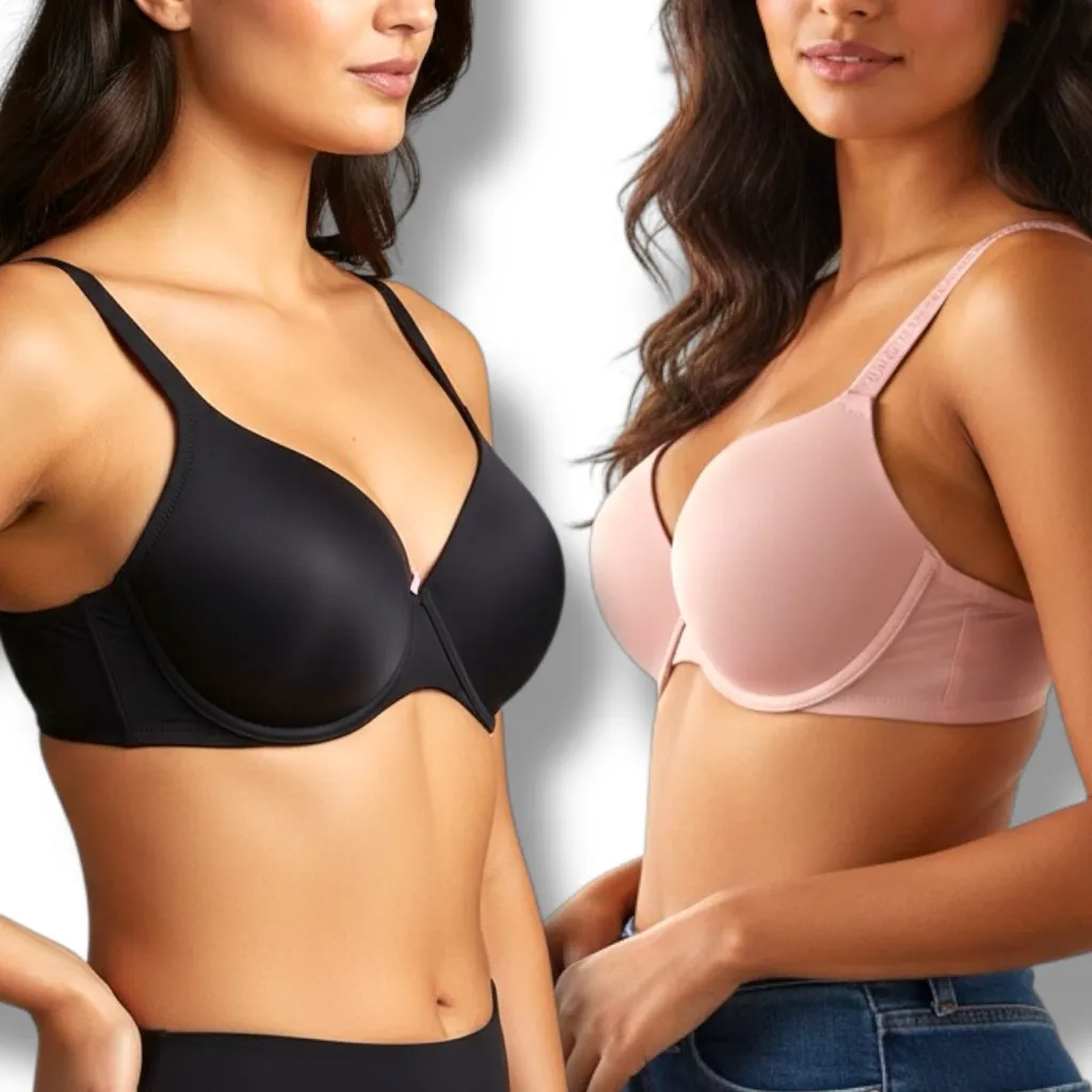 Juicy Couture NWOT Sexy Pink Logo & Solid Black Push-up Bra 2 Piece Set Size 38D - Image 2