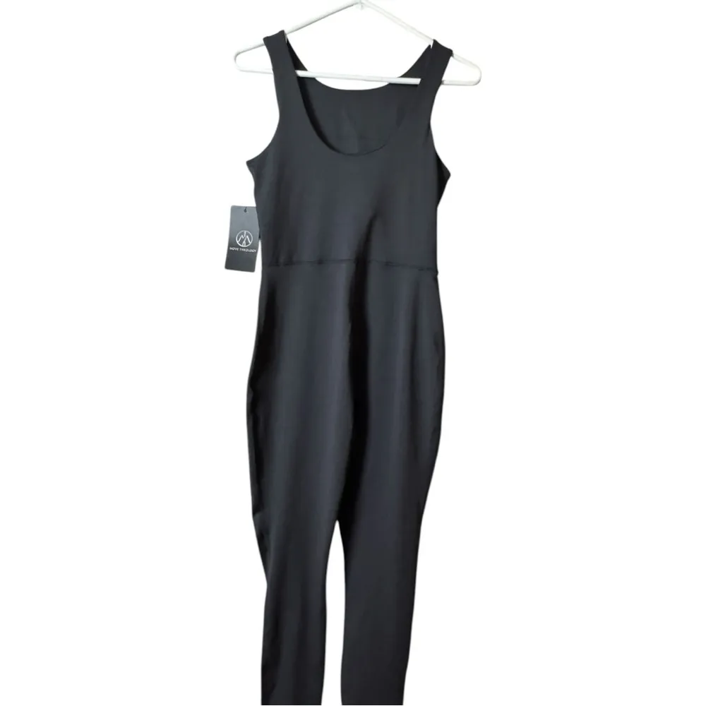 Move Theology Women's black Athletic Sporty Black and White Jumpsuit Sz M NWT Size M - Image 2