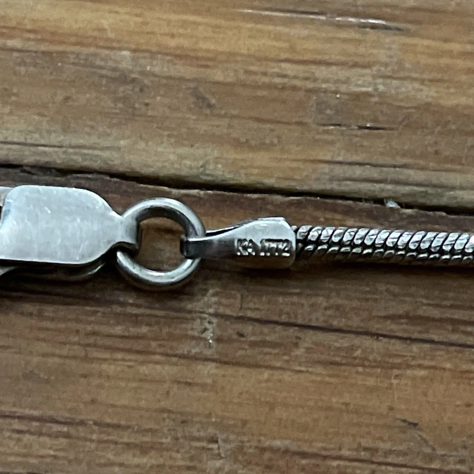 Karizia Sterling Silver Snake Chain Necklace 20" Marked KA 1772 Italy 925 - Image 4