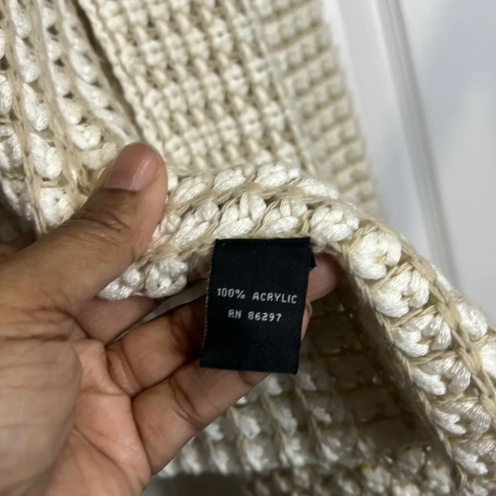 BCBG Maxazria Cable knit Open Asymmetrical Cardigan - Cream & Beige - Size S/M - Image 5