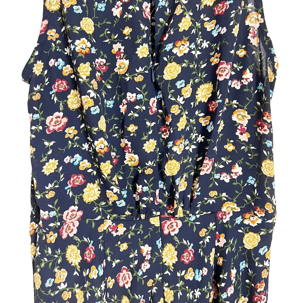 J.Crew Mercantile Black Floral Sleeveless Dress Size 4 - Image 3