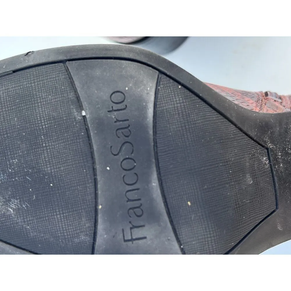 Franco Sarto Shoes boots ankle bootie snake leather luxury casual embossed 8. - Image 6