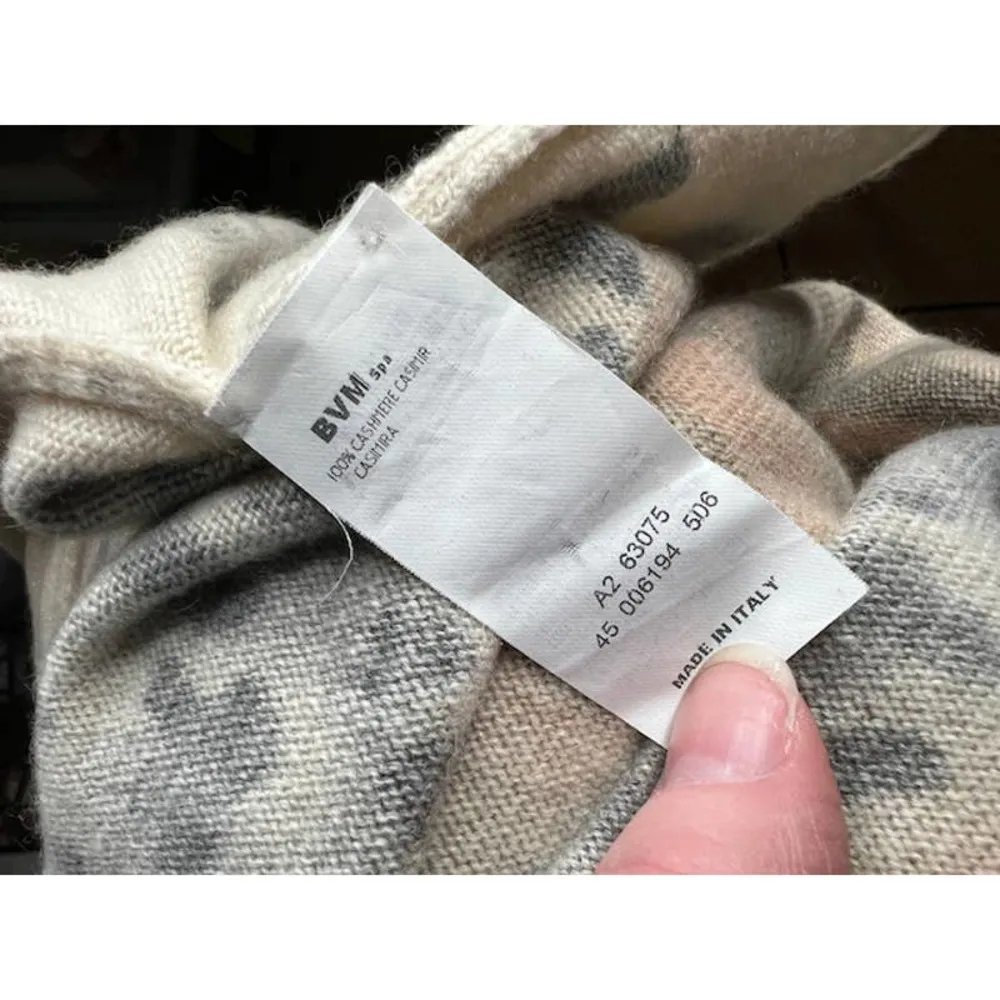 Cashmere les copains sweater leopard tiger print mock neck Gold Size M - Image 11