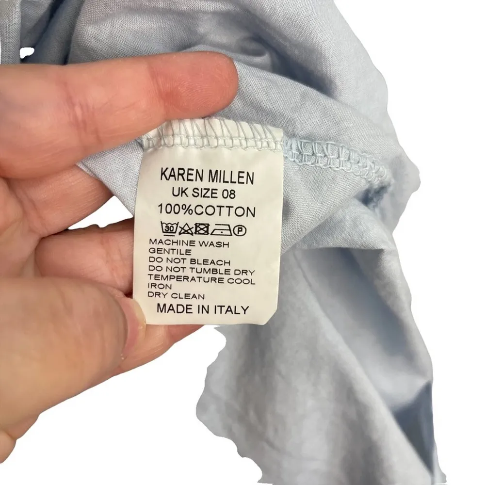 Karen Millen Baby Blue Cutwork Embroidered Dress Sz 4 - Image 9