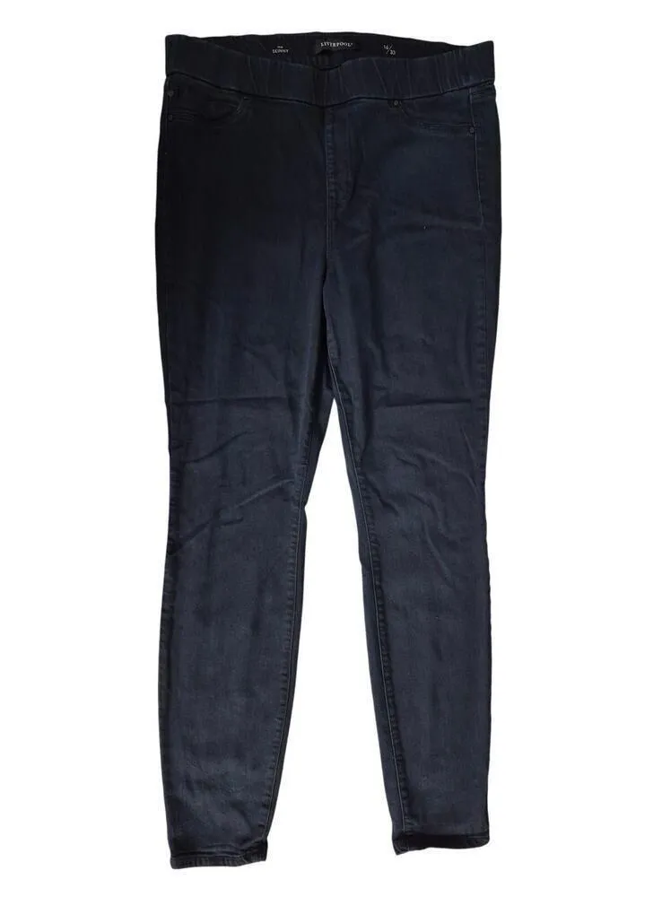 Liverpool Jeans The Skinny Blue Denim Stretch Pull On Sz 16/33 Dark Wash - Image 1