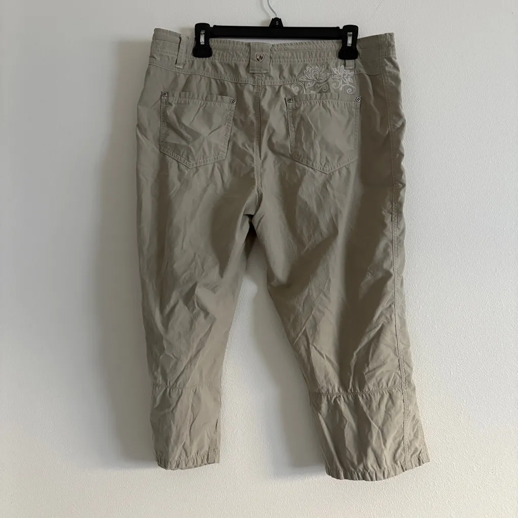 Kuhl Capri Pants Womens Size 14 Khaki Green Free Range Cropped Gorpcore Hiking - Image 7