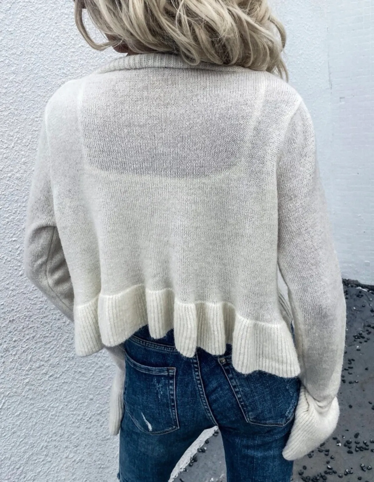 SheIn Tie Crop Sweater - Image 2